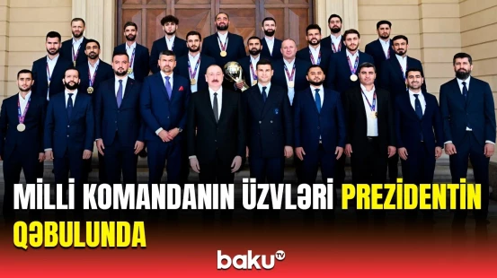 İlham Əliyev dünya çempionu olan Azərbaycan minifutbol millisini qəbul etdi