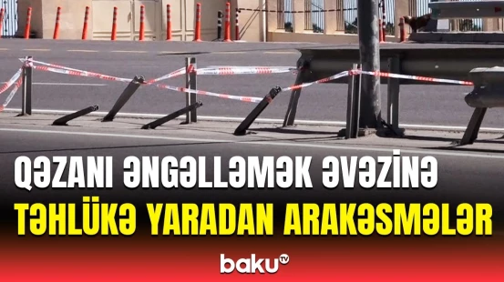 Bu yol ölüm təhlükəsi saçır | Sıradan çıxan arakəsmələr niyə düzəldilmir?