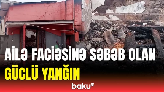 Sabirabadda evdə dəhşətli yanğın baş verdi | Hadisə yerindən görüntülər