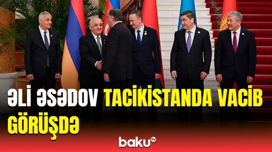 Əli Əsədov MDB Hökumət Başçıları Şurasının üzvlərinin Tacikistan Prezidenti ilə görüşündə