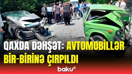 Qaxda zəncirvari qəza | Yaralılar var