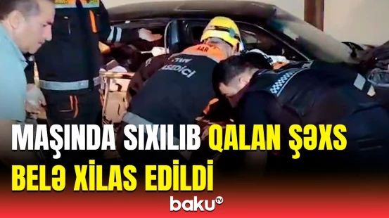 Sabunçuda qorxulu yol qəzası | “BMW” hasara çırpıldı