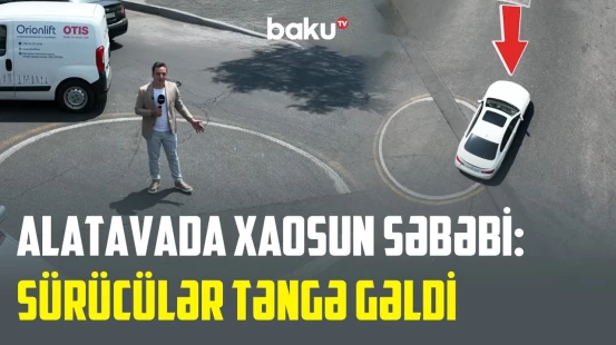 Qəzanın qaçılmaz olduğu ərazinin sürücüləri təhlükə ilə üz-üzə | Funksiyası olmayan dairə