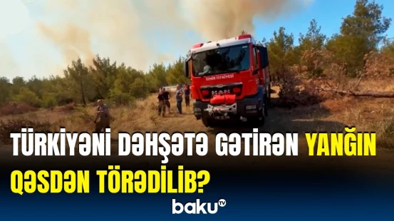 Türkiyədə qorxulu yanğın | 648 yanğınsöndürən maşın, 16 helikopter əraziyə cəlb edildi