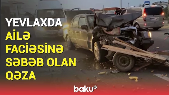 Yevlaxda ailə ağır qəzaya düşdü | Avtomobil və motosiklet elə toqquşdu ki...