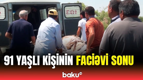 Kanalda batan yaşlı kişinin meyiti belə çıxarıldı | FHN hadisə yerində