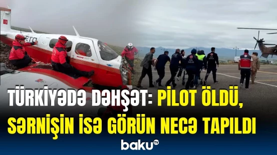 Türkiyəni sarsıdan qorxulu təyyarə qəzası | Hadisə yerindən görüntülər