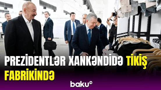 Xankəndidə tikiş fabriki açıldı | Prezidentlər görülən işlərlə tanış oldular