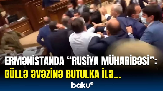 Müxalif deputatın çıxışı əlbəyaxa davaya çevrildi | Ermənistan parlamentində xaos