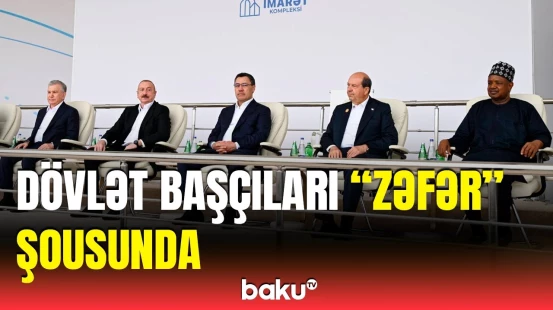 Liderlər “İmarət” Kompleksində Qarabağ atlarının “Zəfər” şousunu izlədilər