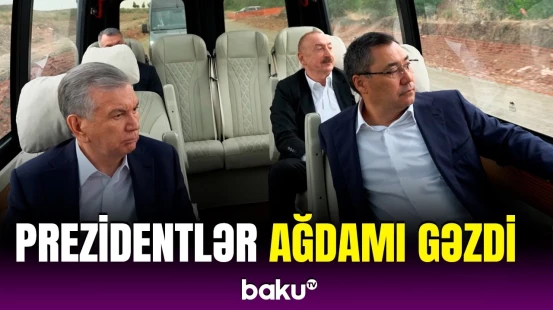 Azərbaycan, Özbəkistan və Qırğızıstan prezidentlərinin Ağdam şəhərində gəzintisi