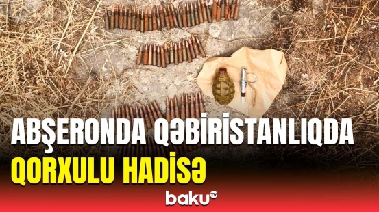 Qəbiristanlıqda görün nələr tapıldı | Hadisə yerindən anbaan görüntülər