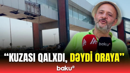 Yük maşını piyada keçidinə çırpıldı | Bakı-Sumqayıt yolunda təhlükəli anlar