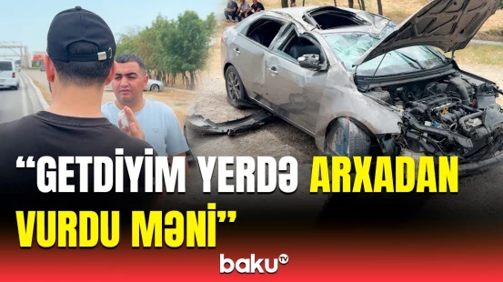 Yük avtomobili ilə toqquşan minik maşını yararsız vəziyyətə düşdü | Sumqayıt