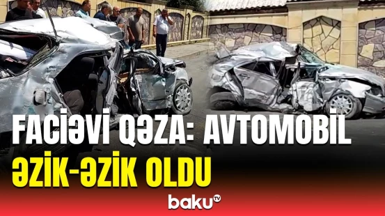 Piyada qəzanın qurbanı oldu | Balakəndə ağır qəzanın olduğu yerdən görüntülər