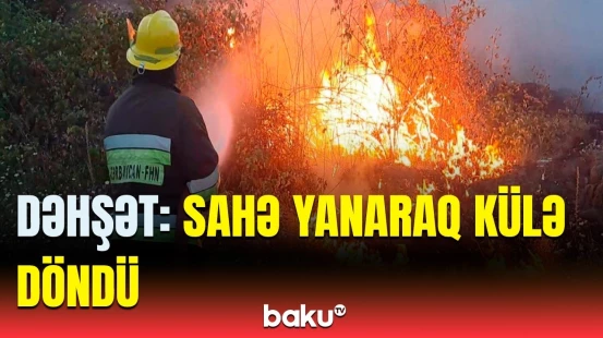 Qazaxda güclü yanğın baş verdi | Hadisə yerindən anbaan görüntülər