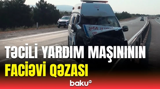 Hacıqabulda dəhşət | Təcili tibbi yardım maşını ağır qəzaya düşdü