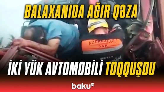 Balaxanı qəsəbəsində yol qəzası | FHN hadisə yerində