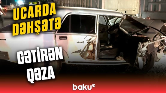 Ucarda  "VAZ-2107" "KamAZ"a elə çırpıldı ki... | Hadisə yerindən anbaan görüntülər