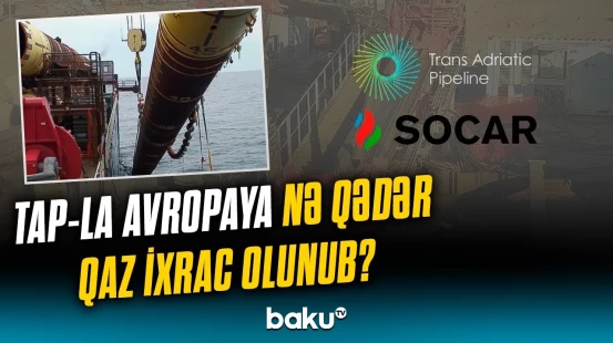 SOCAR-ın səhmdarlarından olduğu TAP-la bağlı statistika açıqlandı