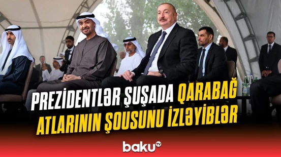 İlham Əliyev və Şeyx Məhəmməd bin Zayed Al Nəhyan birlikdə Şuşa gəzintisində