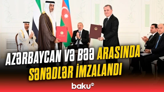 İlham Əliyevin və Şeyx Məhəmməd bin Zayed Al Nəhyanın geniş tərkibdə görüşü olub