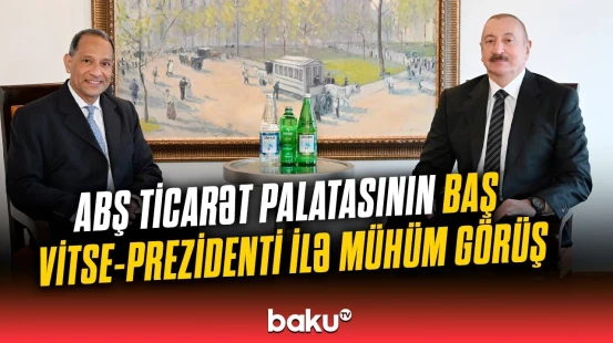 İlham Əliyev Nyu-Yorkda ABŞ Ticarət Palatasının baş vitse-prezidenti ilə görüşüb