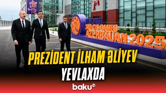 İlham Əliyev Yevlax Olimpiya İdman Kompleksinin açılışında iştirak edib