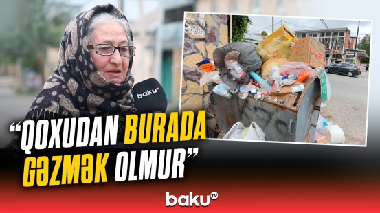 Zibil qabılarının təmizlənməməsi antisanitar vəziyyət yaratdı | Vətəndaşlar şikayətçidir