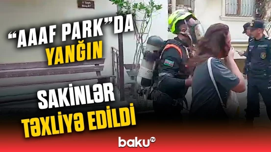 Xırdalanda yaşayış kompleksində yanğın | FHN hadisə yerində