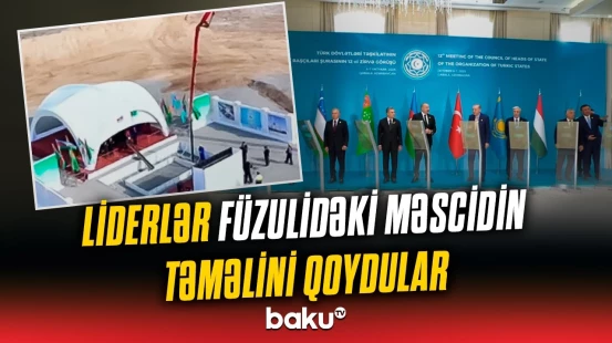 Füzulidə Türkmənistanın hədiyyəsi olan məscidin təməlqoyma mərasimi
