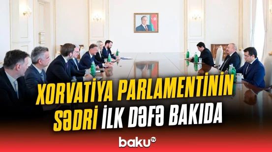 Prezident İlham Əliyev Xorvatiya parlamentinin sədrini qəbul etdi