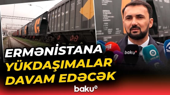 Azərbaycandan keçən yük qatarı Ermənistana yola düşdü