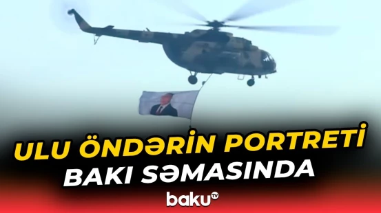 Azərbaycanın döyüş-nəqliyyat helikopterləri hərbi paradda