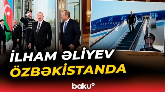 Prezident Özbəkistanda səfərdə | İlham Əliyevin qarşılanma anı