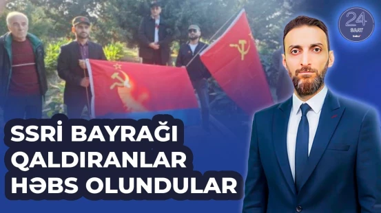 Bakıda SSRİ bayrağı ilə yürüşə cəhd edənlər saxlanıldı - 24 SAAT