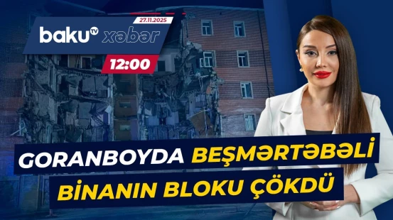 Goranboyda qorxulu anlar | Qəzalı yaşayış binası tamamilə uçdu - CANLI
