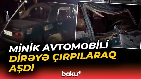 Bərdədə maşın dərəyə aşdı | Xəsarətalan var - Baku TV