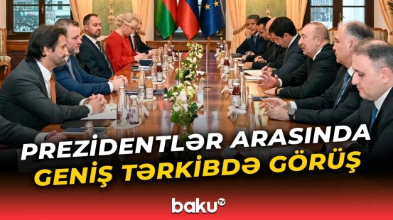 İlham Əliyevin Slovakiya Prezidenti ilə geniş tərkibdə görüşü olub - Baku TV