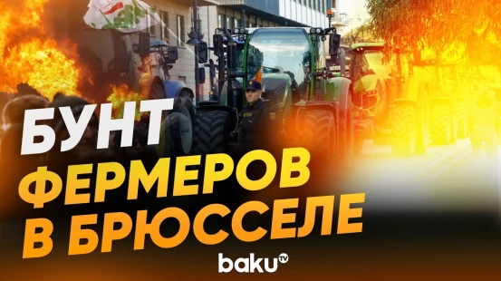 Протестующие фермеры на тракторах добрались до здания Европарламента - Baku TV | RU