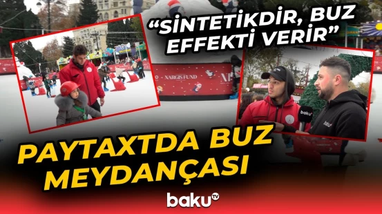 Bulvardakı buz meydançası plastmasdandır? - Baku TV