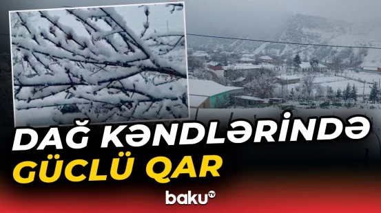 Cəlilabadda müşahidə olunan qarlı hava şəraitindən görüntülər - Baku TV