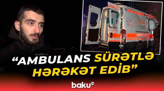 Motosiklet təcili tibbi yardım maşını ilə toqquşdu - Baku TV