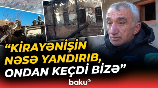 Gəncədə bir-birinə bitişik üç fərdi yaşayış evində yanğın baş verib - Baku TV