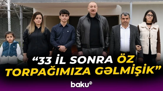 Prezident Aşağı Oratağ kəndinə köçən Anar Rüstəmovun ailəsinə baş çəkdi - Baku TV