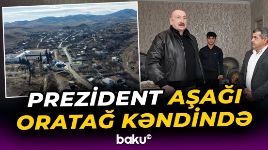 İlham Əliyev Ağdərə rayonunun Aşağı Oratağ kəndində görülən işlərlə tanış olub - Baku TV