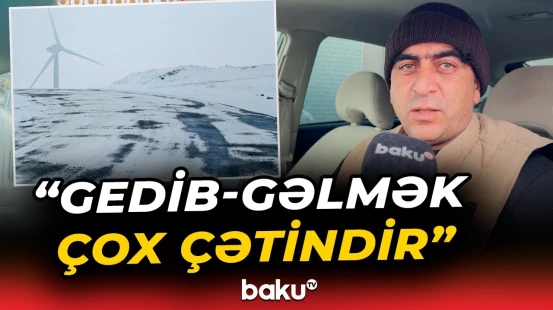Qobustanda yol problemi | Dağ kəndləri istiqamətində avtomobil yolları buz bağlayıb - Baku TV