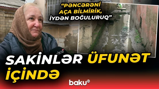 Binəqədidə kanalizasiya quyuları daşdı | Küçələr keçilməz oldu - Baku TV