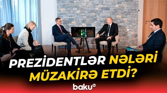İlham Əliyevin Davosda Aleksandr Stubb ilə görüşündən görüntülər - Baku TV