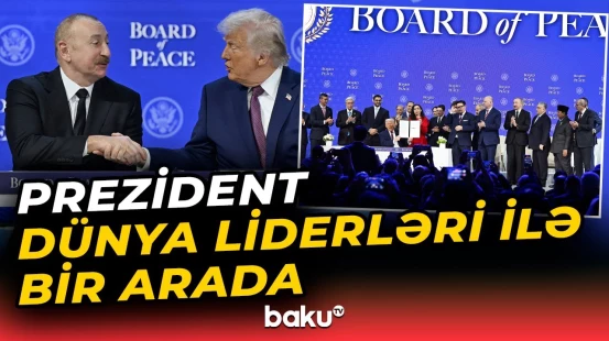 İlham Əliyev "Sülh Şurasının Nizamnaməsi"nin imzalanması mərasimində - Baku TV